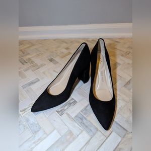 Nine West Suede Black Chunky Heel - Size 6.5
